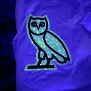 White Glow in the dark Owl tee shirt